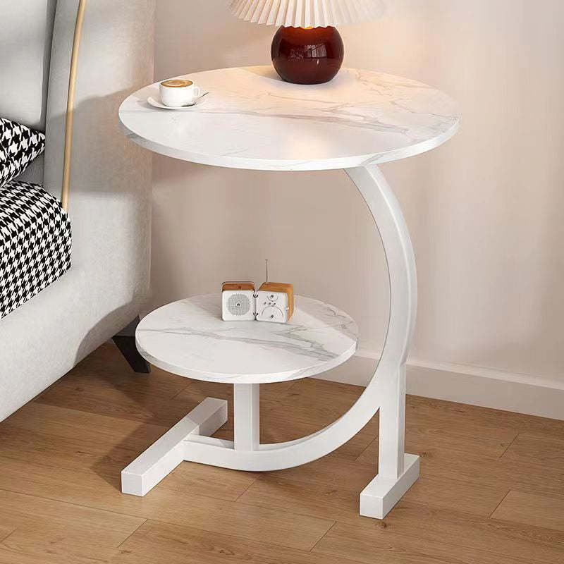 Modern C-Shape Carbon Steel End Table