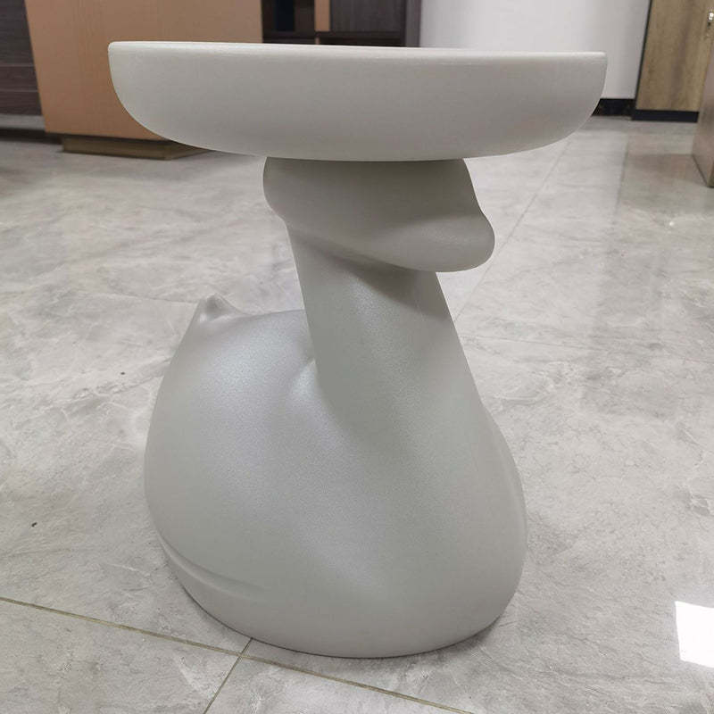Contemporary Swan-Base Plastic Tray End Table