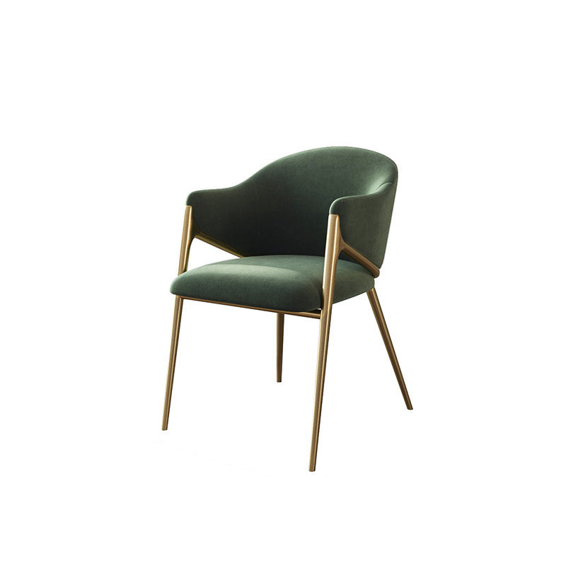 Round Lambswool Stainless Steel Dining Chair