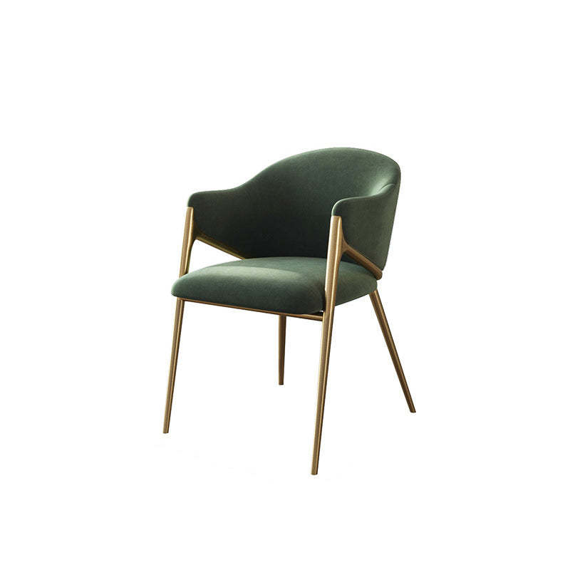 Round Lambswool Stainless Steel Dining Chair