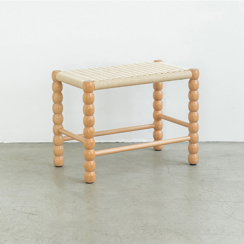 Vintage Gourd Wood Rope Stool