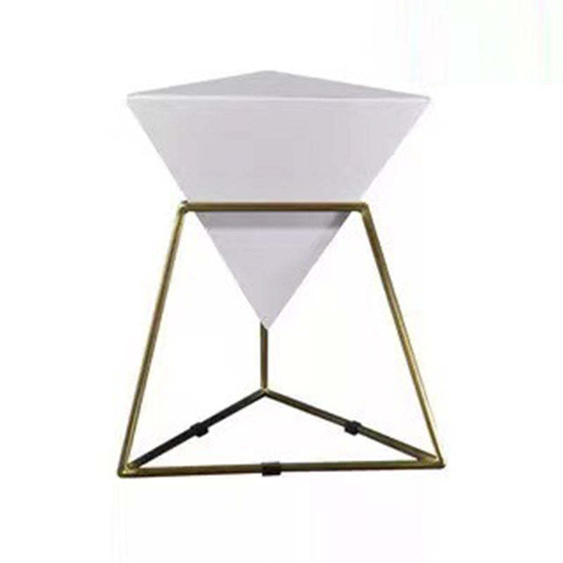 Nordic Pyramid Glass Slate Side Table