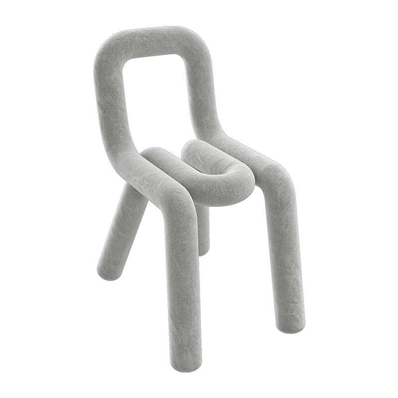 Contemporary Striped Fabric Wood Four-Leg Chair — B / Red