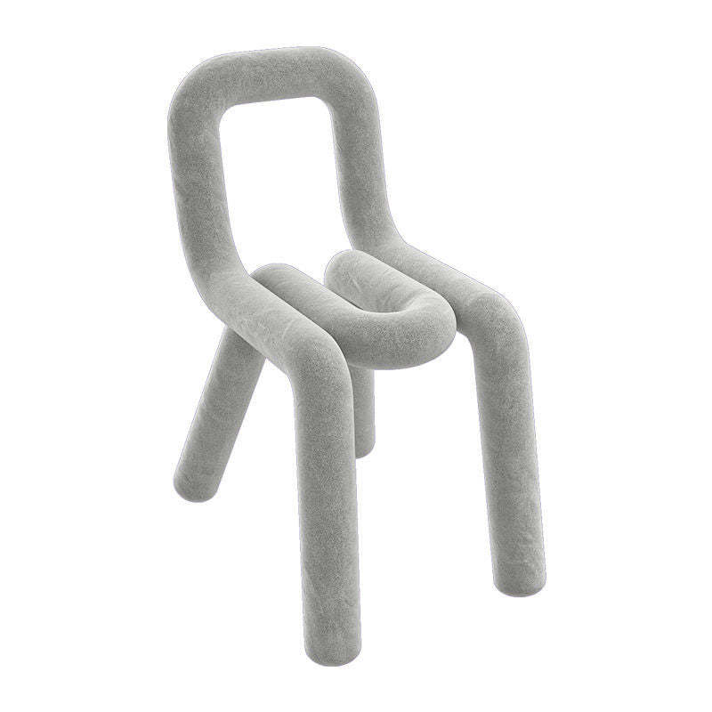 Contemporary Striped Fabric Wood Four-Leg Chair — B / Red