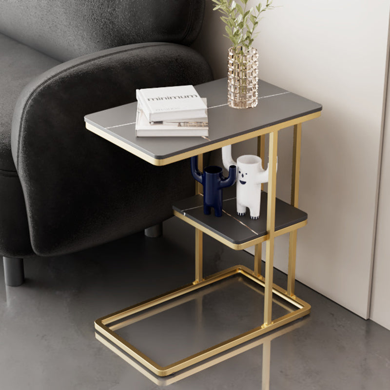 Nordic Rock Slab Metal End Table