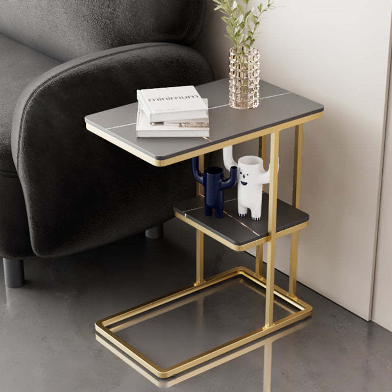 Nordic Rock Slab Metal End Table