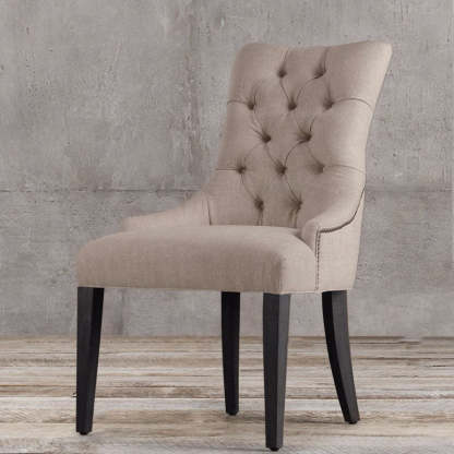 Scandinavian Thick Linen Wood Dining Chair