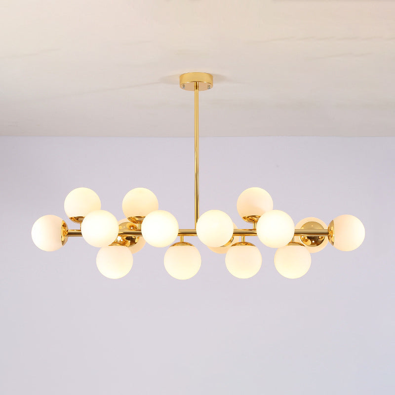 Scandinavian Long Globe Iron Island Chandelier