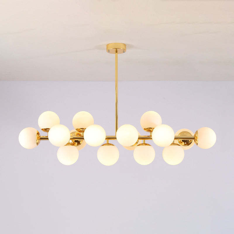 Scandinavian Long Globe Iron Island Chandelier