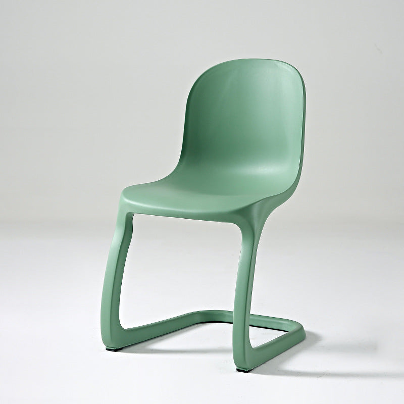 Scandinavian Bow-Frame Plastic Steel Dining Chair