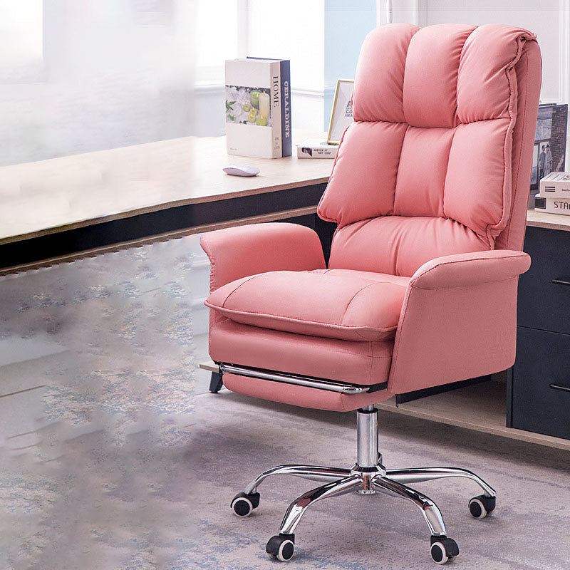 Minimalist PU Leather Steel Desk Chair