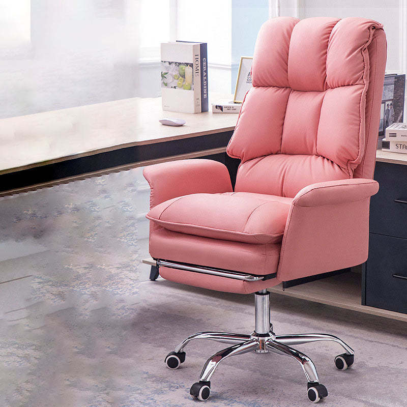 Minimalist PU Leather Steel Desk Chair
