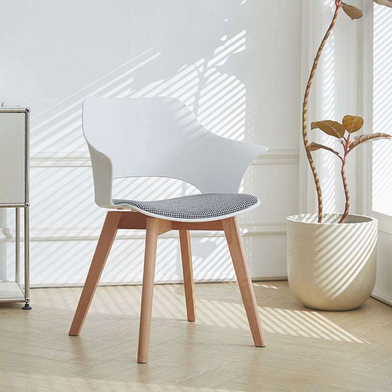 Nordic Trapezoidal Steel Wood Chair