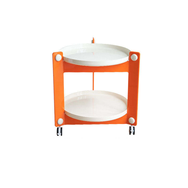 Contemporary Round PET Acrylic 2-Tier End Table