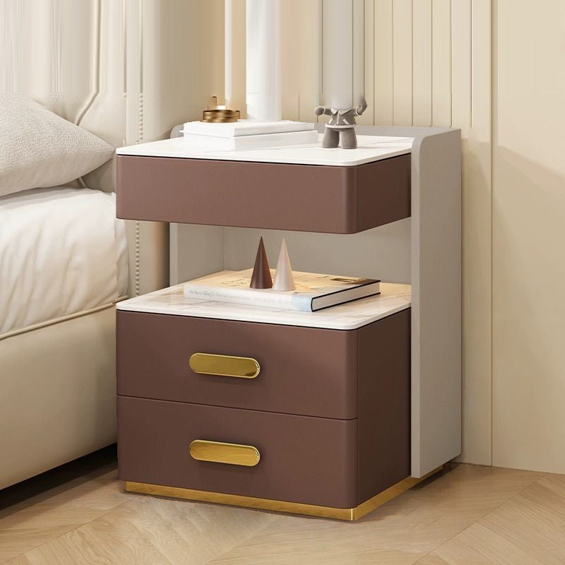 Contemporary Rock Nightstand 2-Drawer