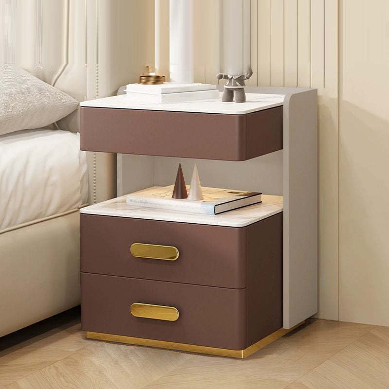 Contemporary Rock Nightstand 2-Drawer