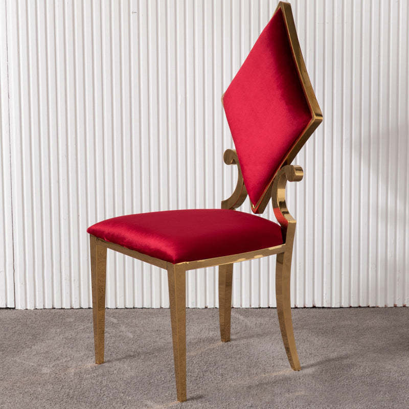 Contemporary Spade Velvet Titanium Dining Chair