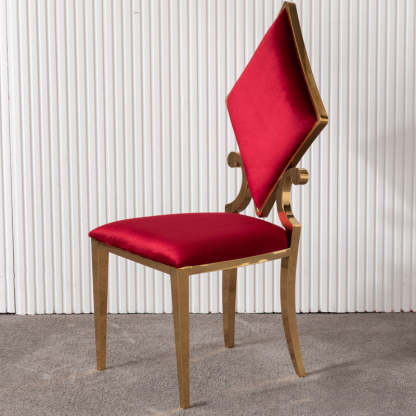 Contemporary Spade Velvet Titanium Dining Chair
