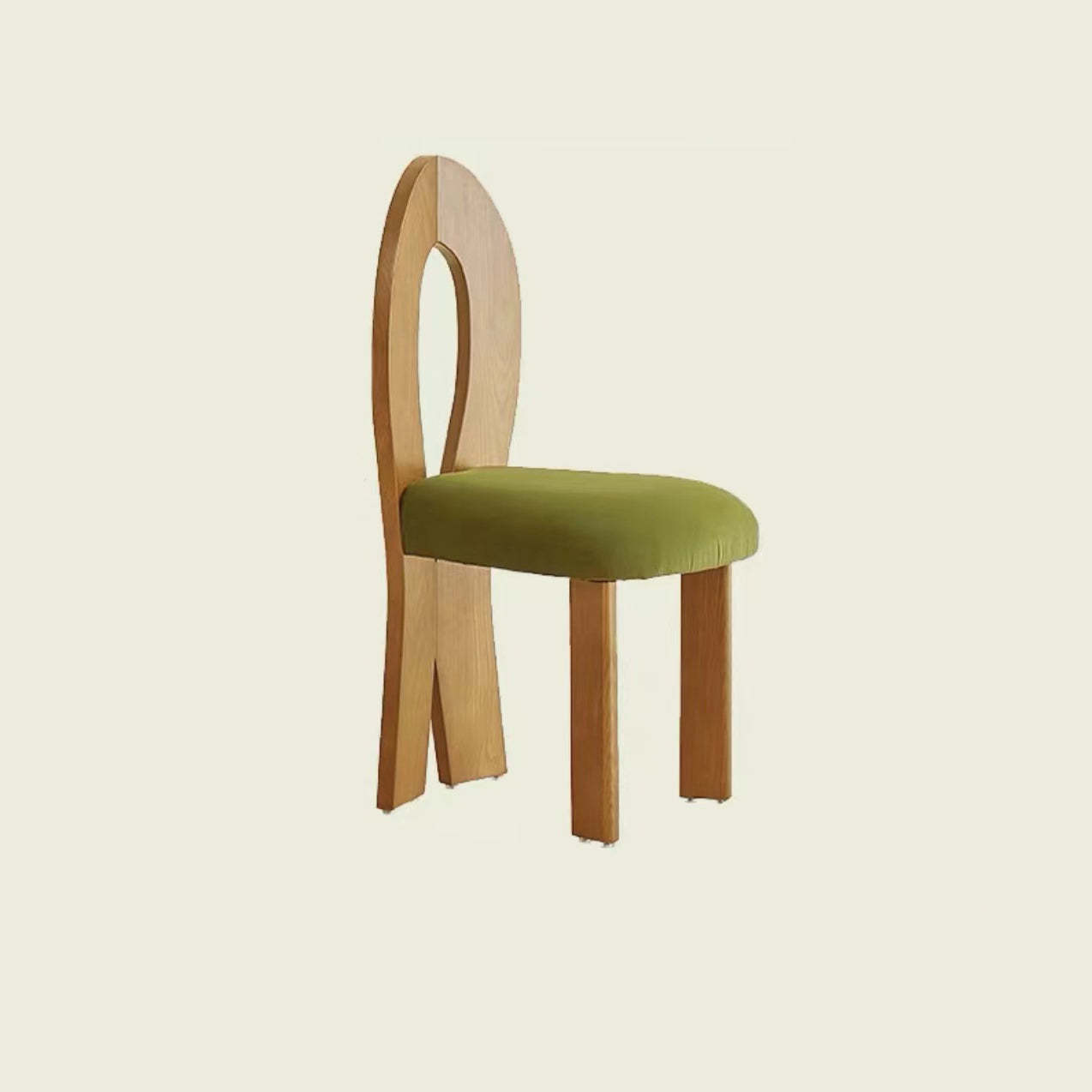 French Velvet Wood Mermaid Dining Chair