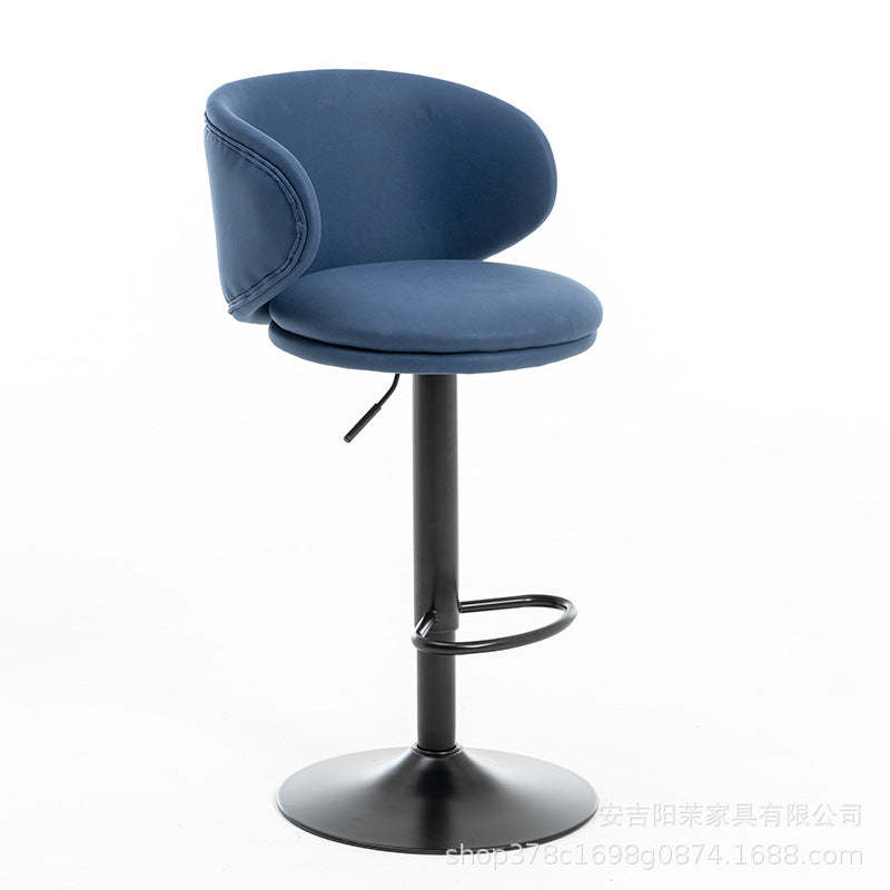 Minimalist Round Fabric Steel Bar Stool