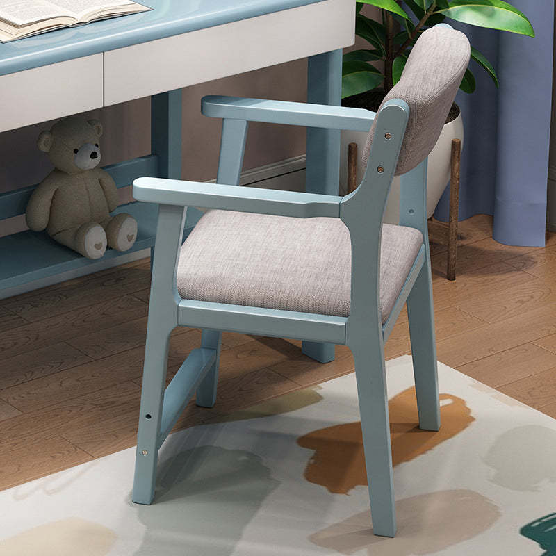 Nordic rubberwood desk natural office chairs, Lighom — Height Adjustable / Blue