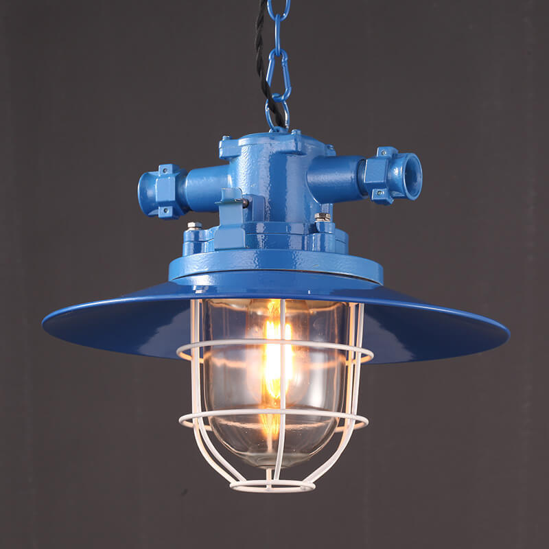 Industrial Vintage Blast Iron Cage Pendant