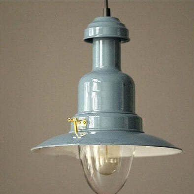 Scandinavian Industrial Iron Lacquered Round Pendant Light