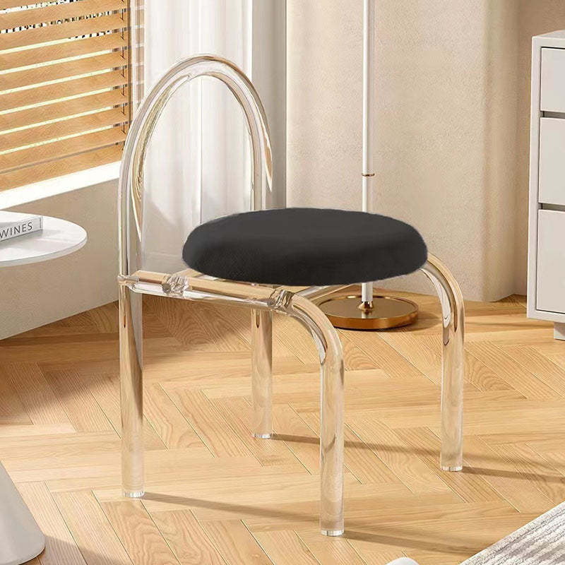 Modern Arched Velvet Acrylic Vanity Stool