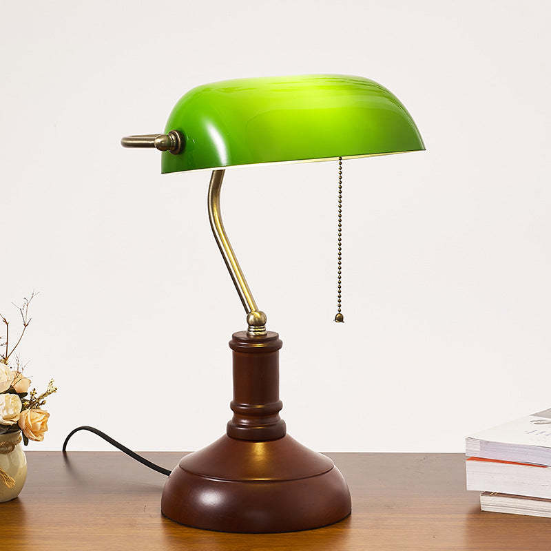 Vintage Solid Wood Glass Bank Zipper Lamp