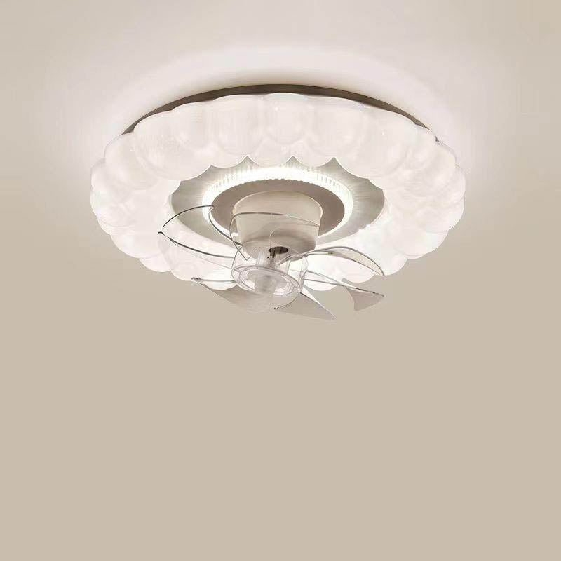 Minimalist Round LED Flush Mount Fan Light