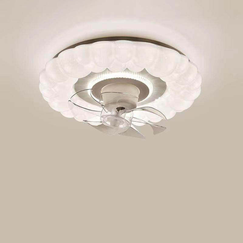 Minimalist Round LED Flush Mount Fan Light