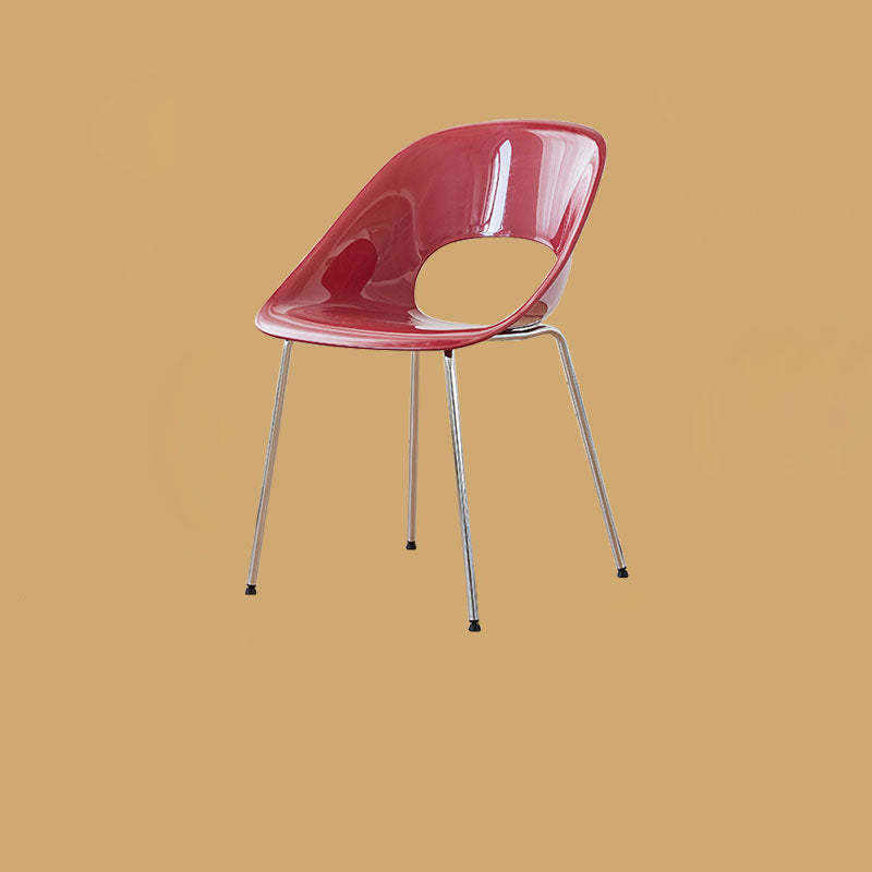 Minimalist Ring Curved Plastic Alloy Dining Chair