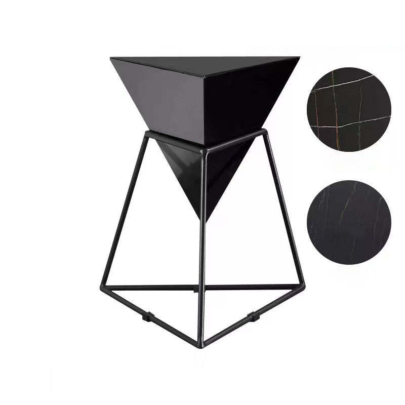 Nordic Pyramid Glass Slate Side Table