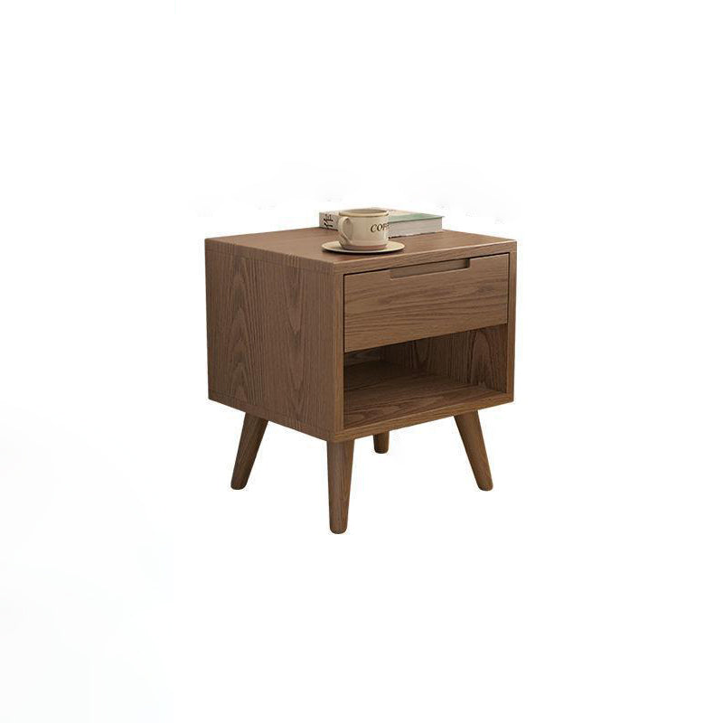 Modern Rubber Wood Bedside Nightstand