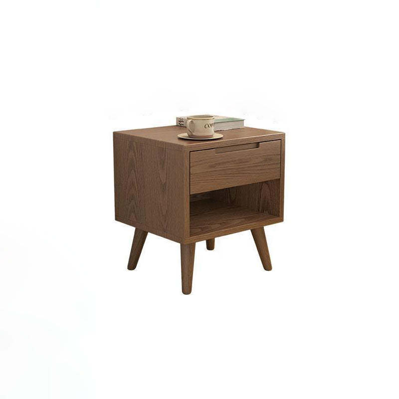 Modern Rubber Wood Bedside Nightstand