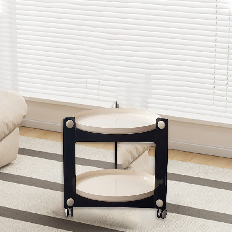 Contemporary Round PET Acrylic 2-Tier End Table — Green