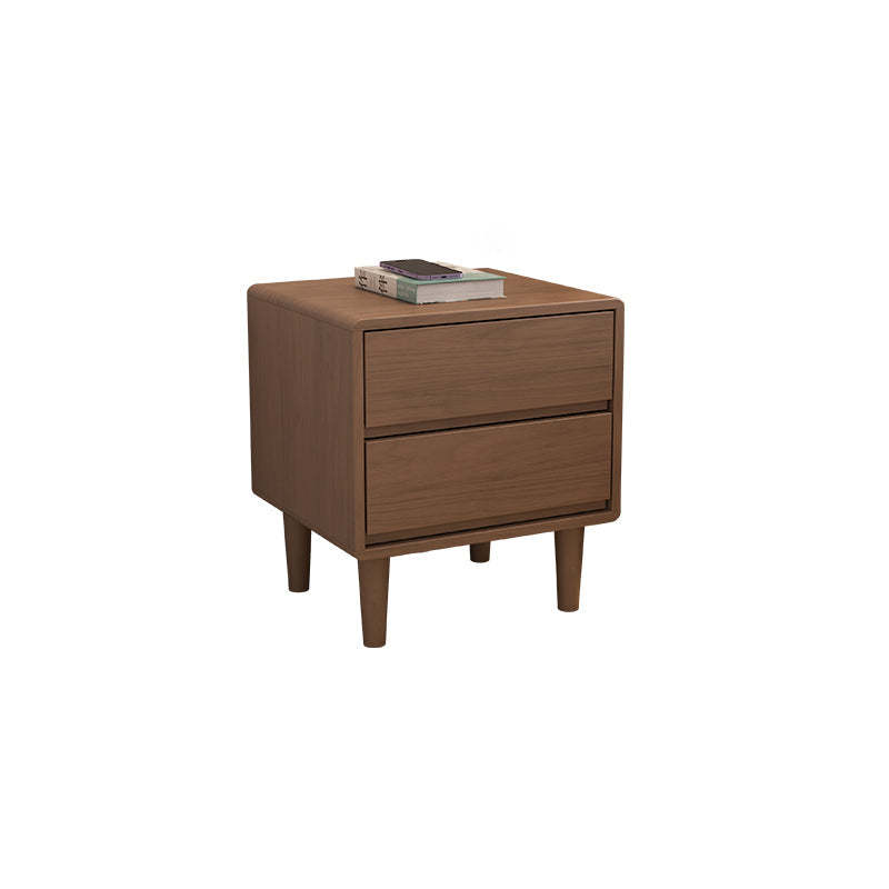 Modern Cubic Rubber Wood 1/2-Drawer Nightstand