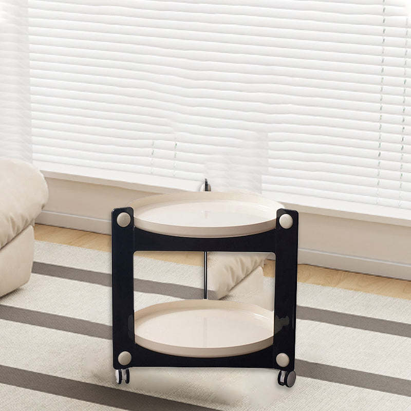 Contemporary Round PET Acrylic 2-Tier End Table — Green