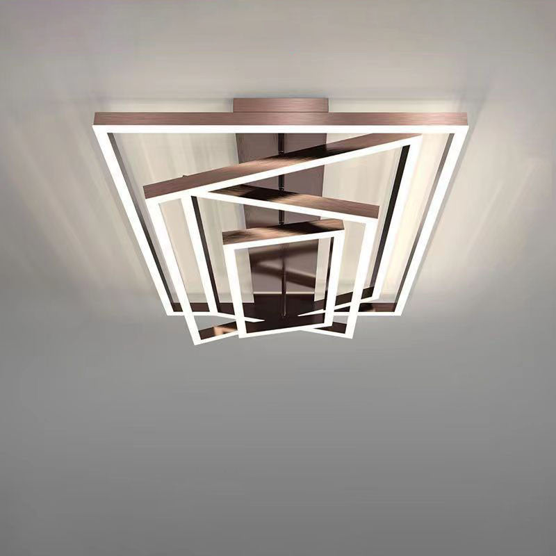 Minimalist Aluminum Multi-Layer Rectangular LED Flush Light — 4 / Neutral Light (4000K) / 110V-120V For US/CA