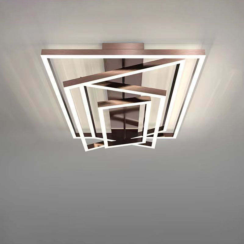 Minimalist Aluminum Multi-Layer Rectangular LED Flush Light — 4 / Neutral Light (4000K) / 110V-120V For US/CA