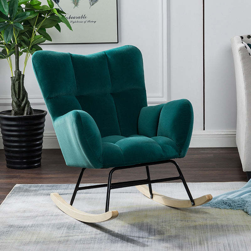 Nordic rocking patchwork gray rocking chairs, Lighom — Dark Green