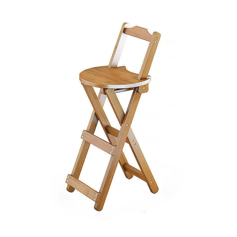 Contemporary Bamboo X-Leg Foldable Bar Stool