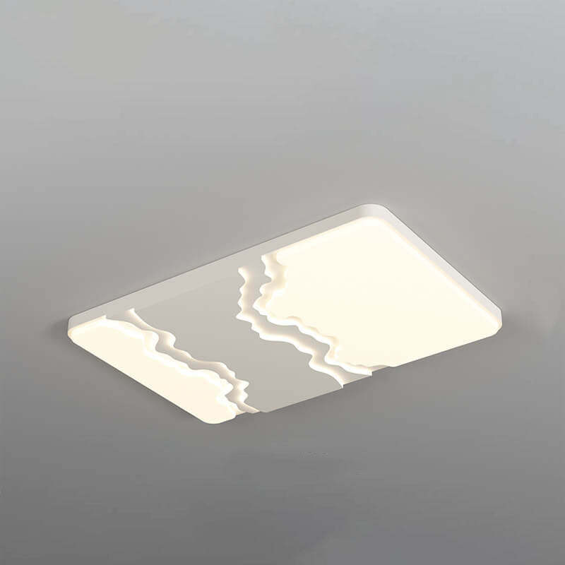 Minimalist Acrylic Wave LED Flush Mount Light