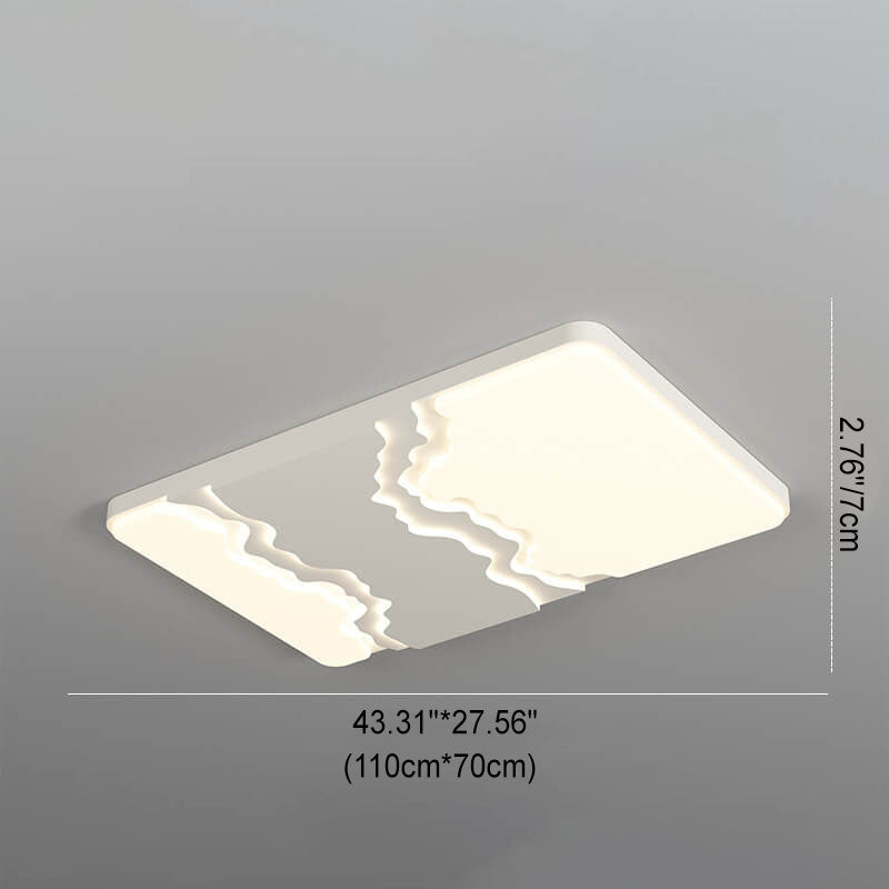 Minimalist Acrylic Wave LED Flush Mount Light