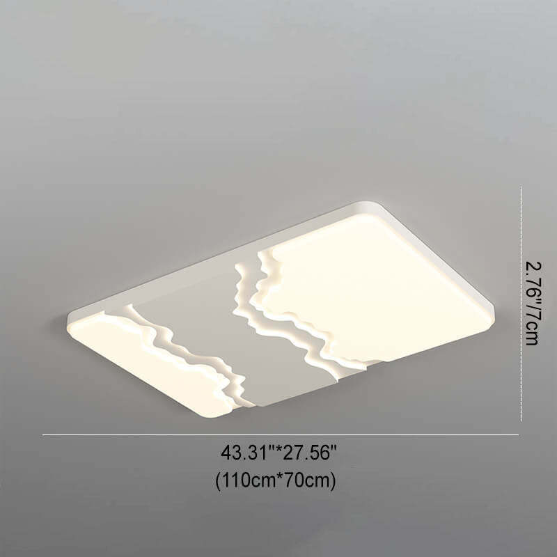Minimalist Acrylic Wave LED Flush Mount Light