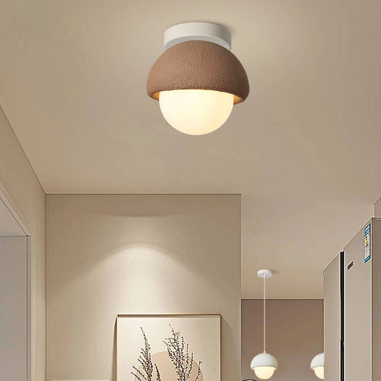 Modern Plastic Round Flush Mount Light