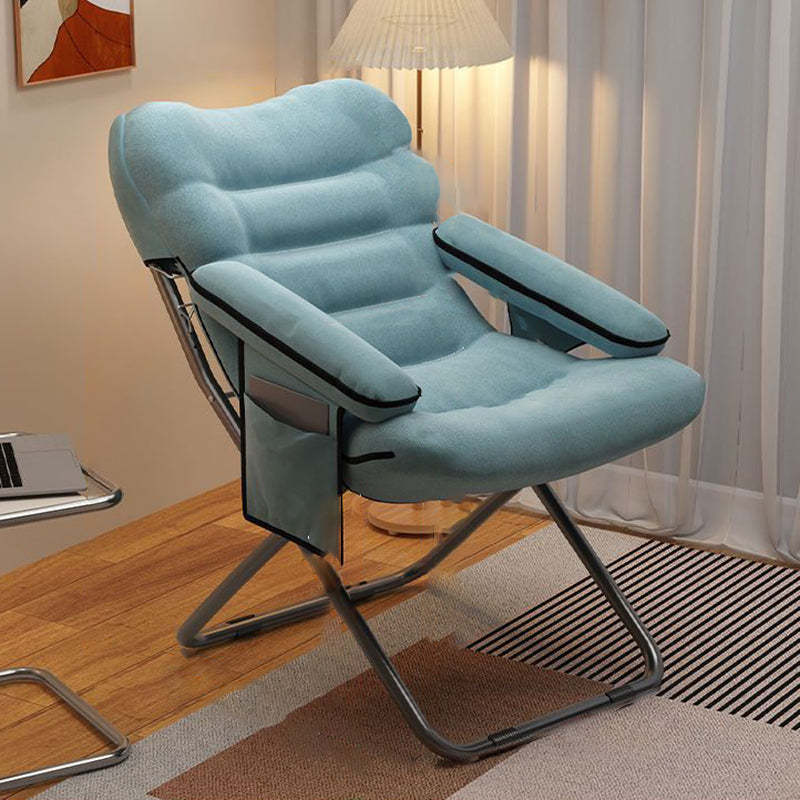 Minimalist Cotton Stainless Steel Accent Chair