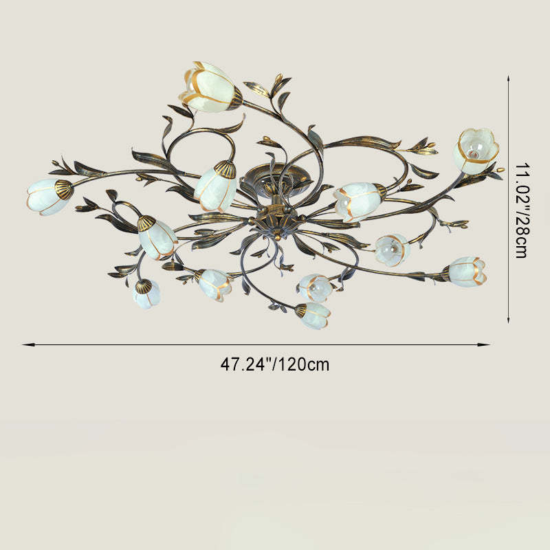French Flower Iron 4/6/8/10/12-Light Ceiling Light — 10 / 220V-240V For UK/AU