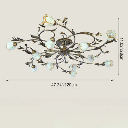 French Flower Iron 4/6/8/10/12-Light Ceiling Light — 10 / 220V-240V For UK/AU