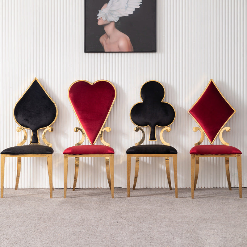 Contemporary Spade Velvet Titanium Dining Chair
